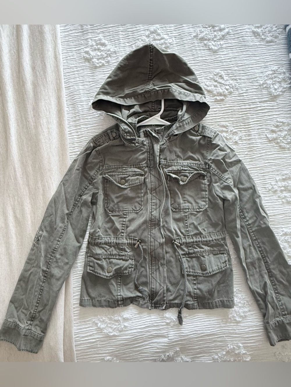 American Rag Olive Green Utility Jacket with Hood